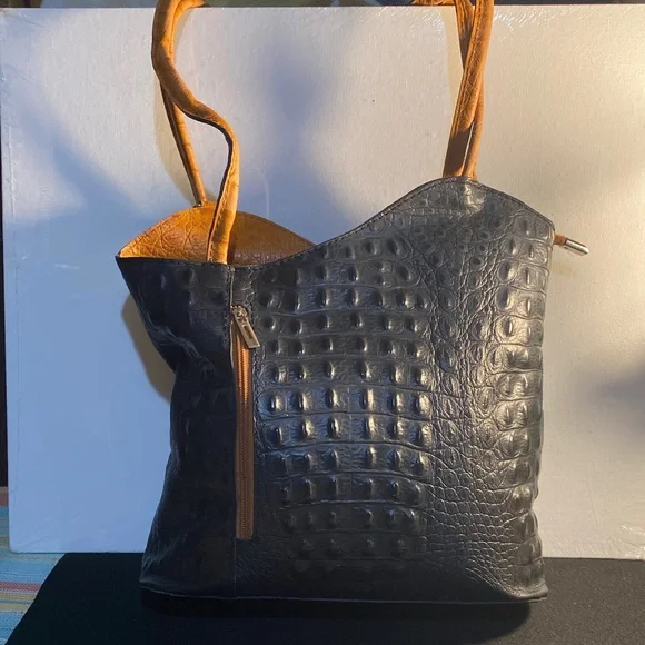 Vera Pelle | Bags | Vera Pelle Black Leather Shoulder  display picture 3